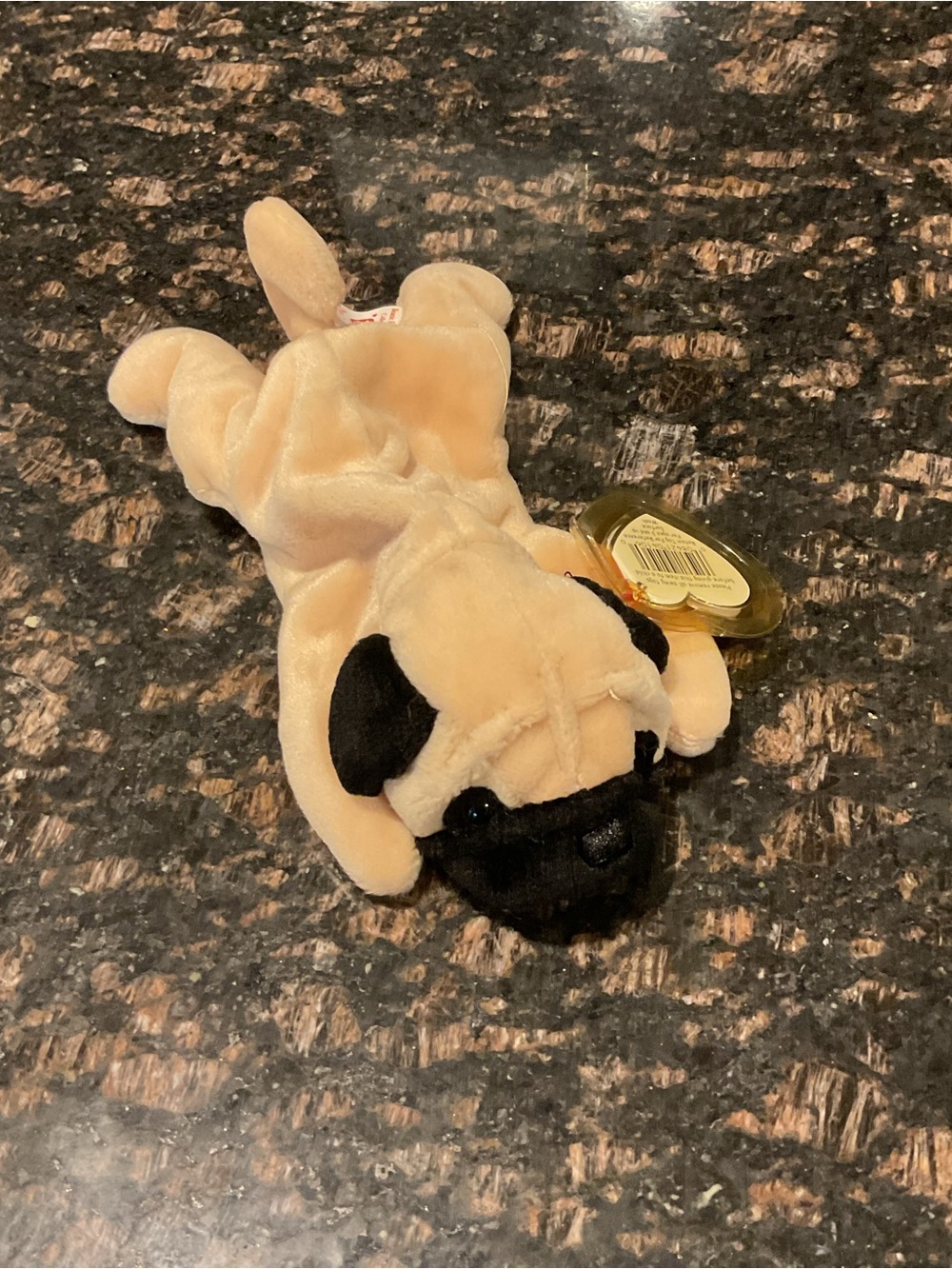 Ty Beige and Black Pug Plush Dog Toy